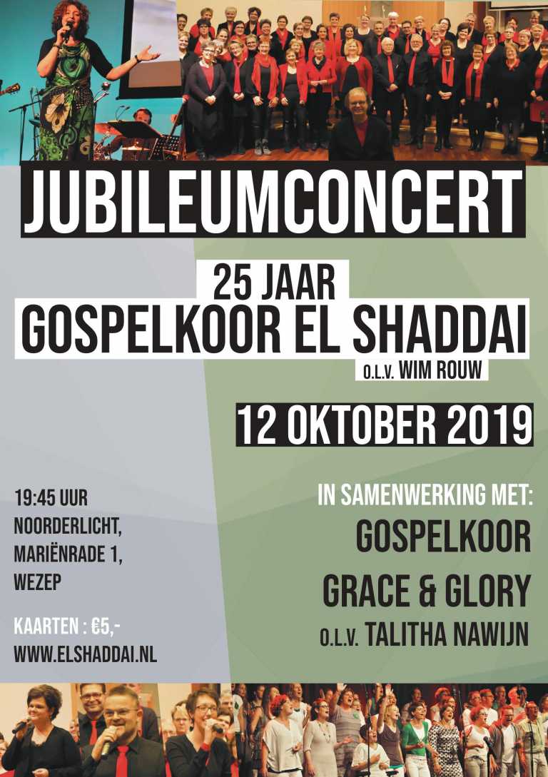 Gospelkoor El Shaddai geeft Jubileumconcert