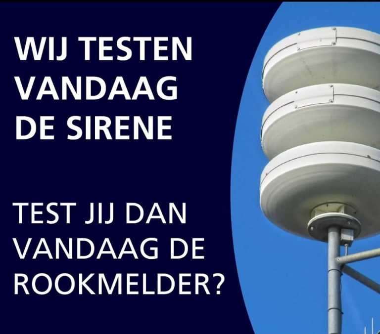 Om 12.00 uur is de maandelijkse sirenetest