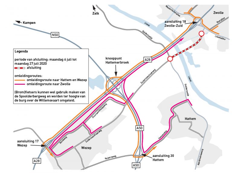 Zwolle ligt in juli wat verder weg van Hattem….