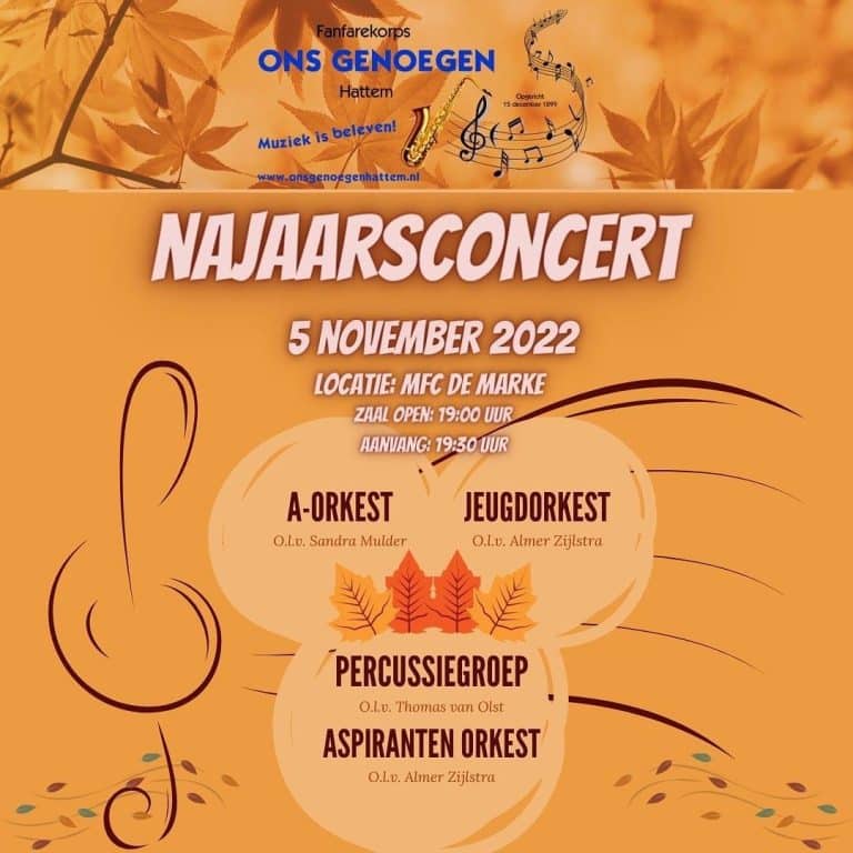 Najaarsconcert Fanfarekorps Ons Genoegen