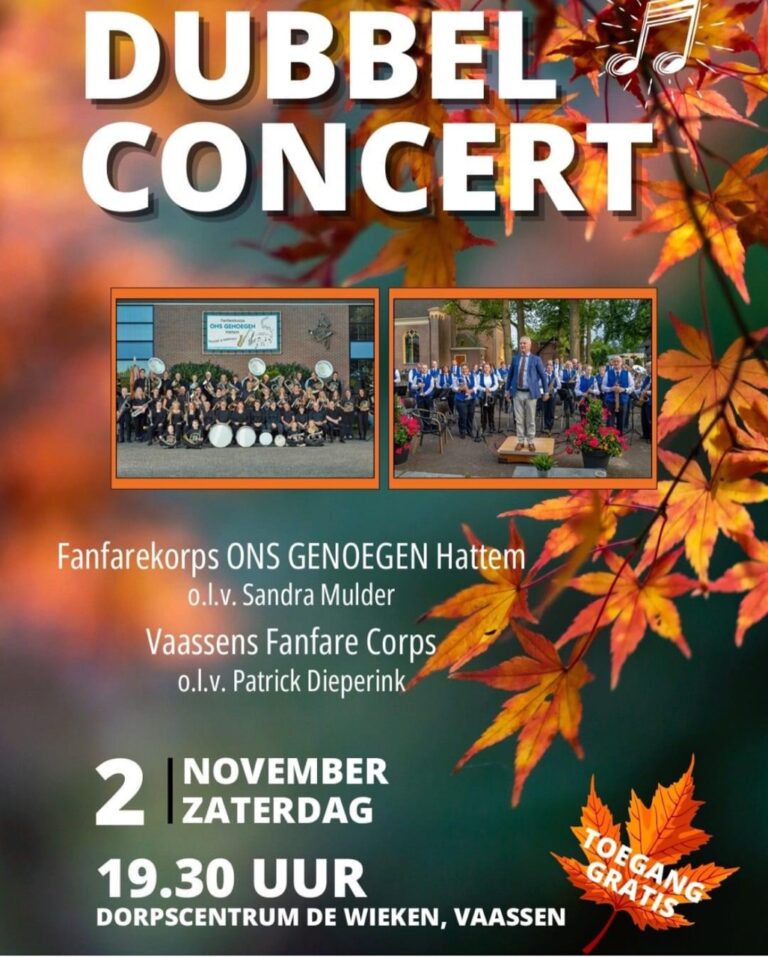 Concert Ons Genoegen en Vaassens Fanfare Corps