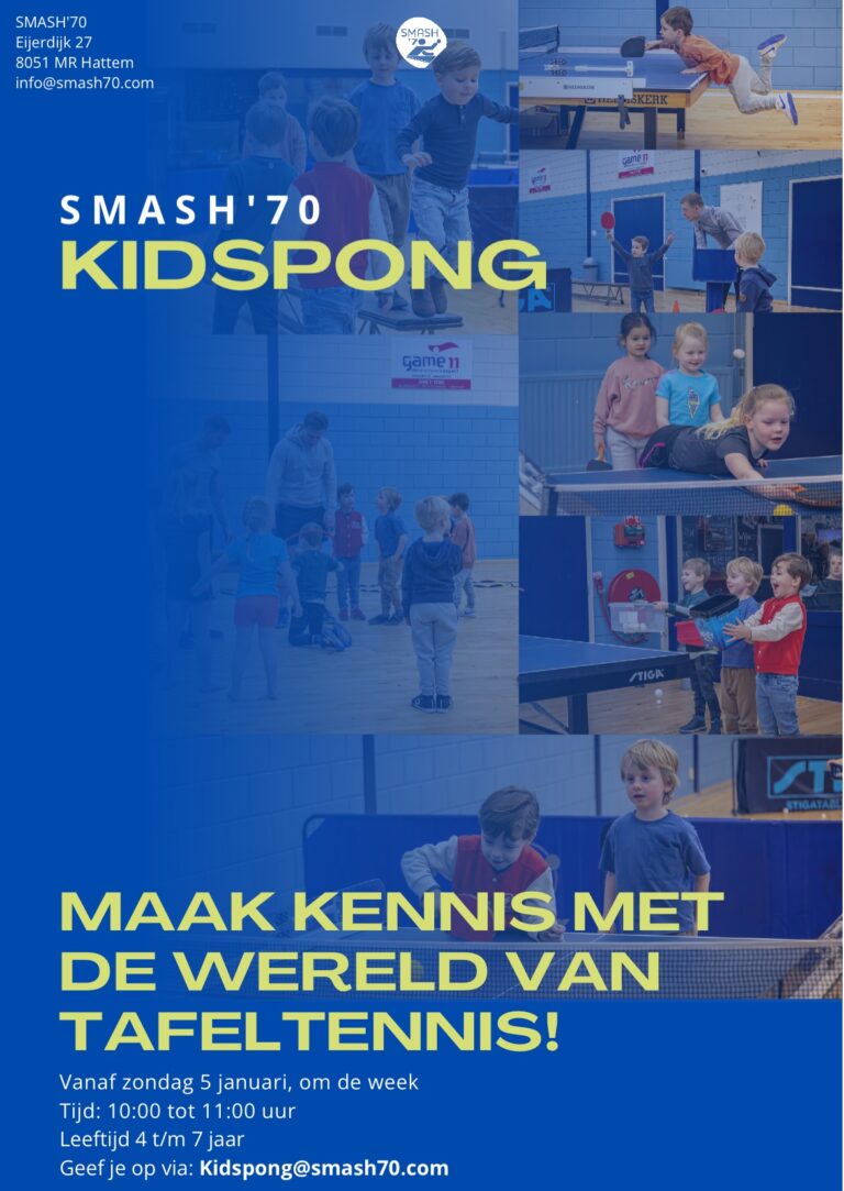 Voor kids: kennismaken met tafeltennis