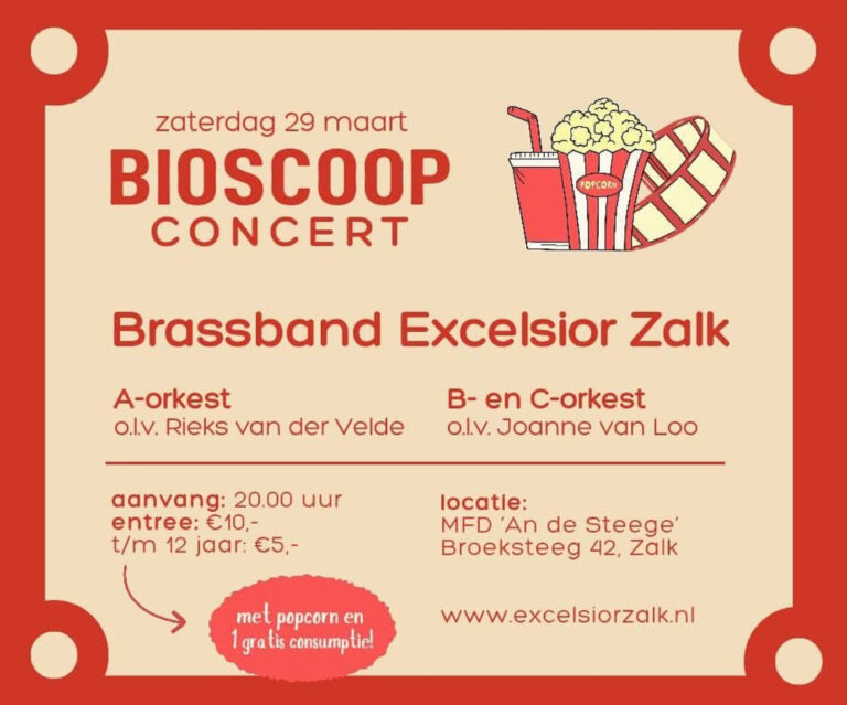 Brassband Excelsior Zalk speelt filmmuziek