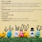 Eieren, schmink en paashazen kleuren