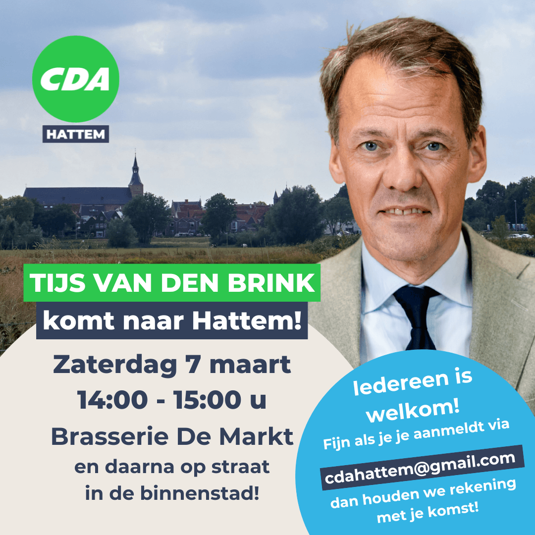 CDA Tweede Kamerlid Tijs van den Brink in gesprek met inwoners