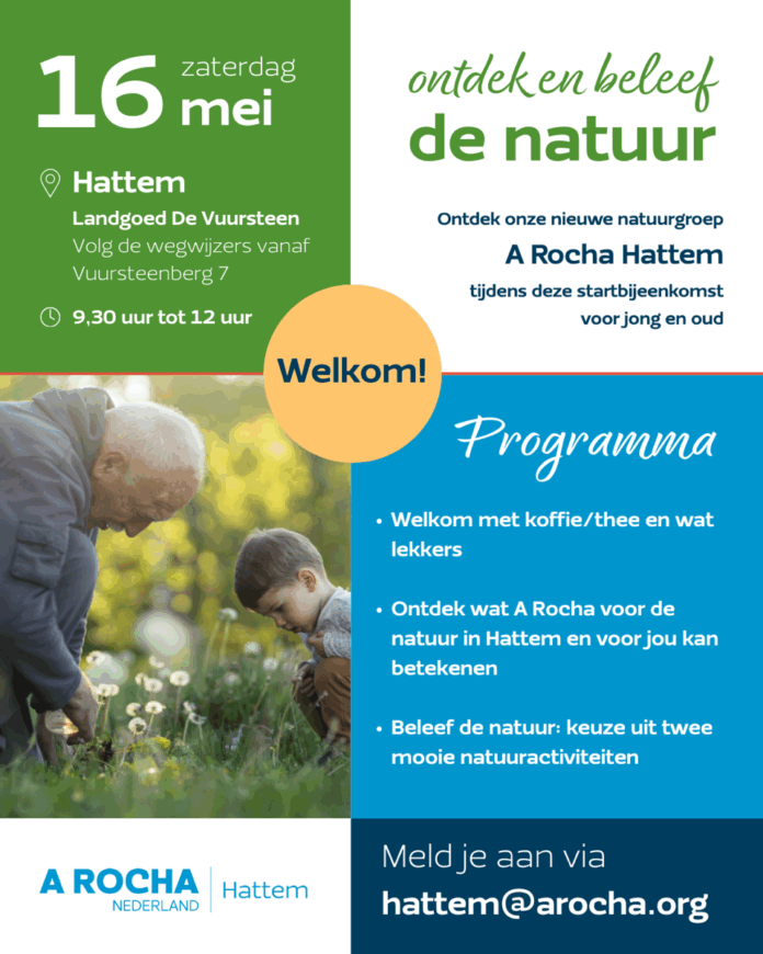2026 Flyer A Rocha Hattem Startbijeenkomst 16 mei